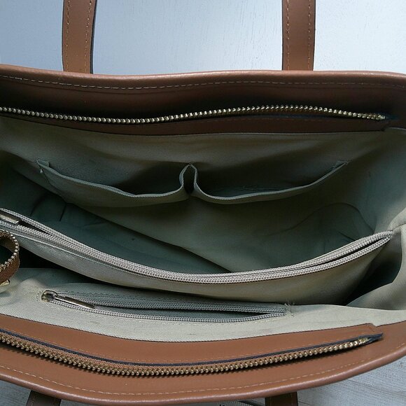 Designer Unica! Firenze Basket woven Saddle tan Leather Made in Italy - Picture 5 of 10